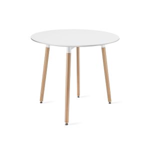 Söögilaud Ø80 cm, valge/naturaalne