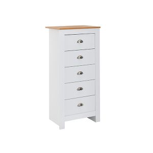 Kummut 114 cm, valge/tamm