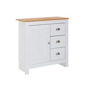 Kummut 81 cm, valge/tamm