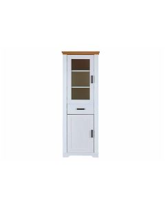 Vitriinkapp Maluno 193 cm, valge/tamm